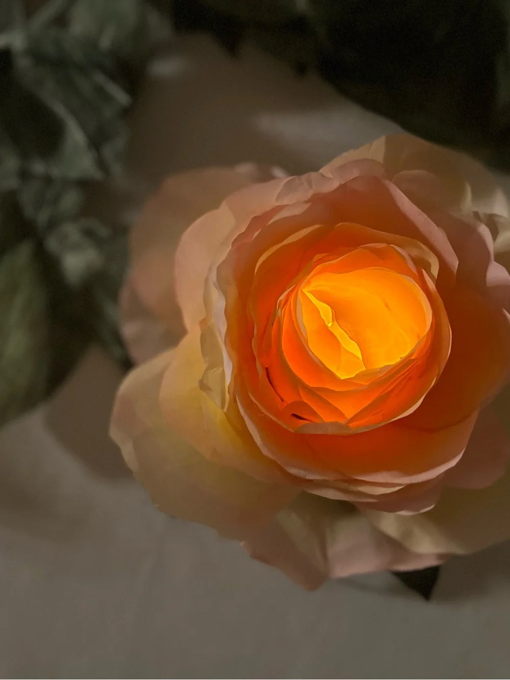 LED Votive cover Rose Accent Bloom. Hand crafted USA